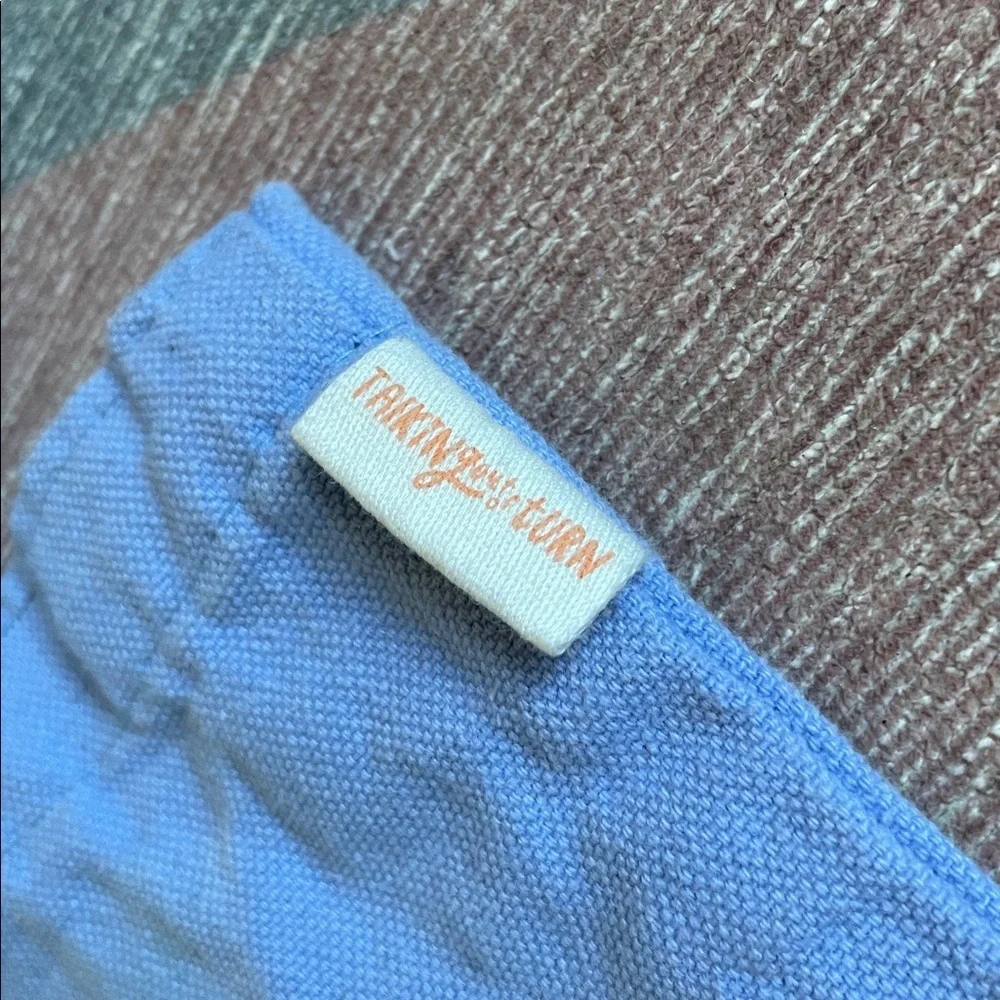 Thinking Out Of Turn Blue Mini Tote Bag with Smiley Flower Design Quote - Picture 3 of 8